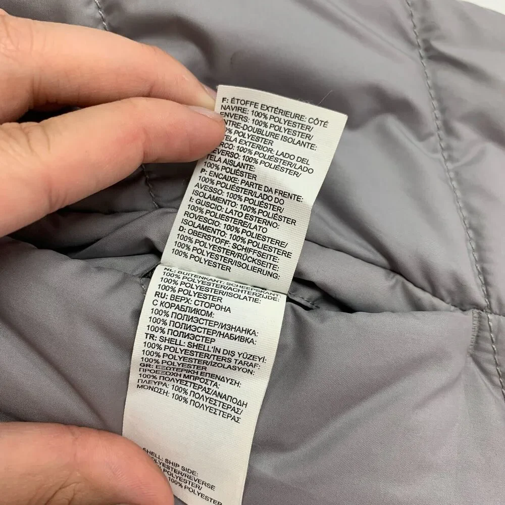 The North Face Reversible Jacket Girls Youth M Medium Aqua Grey Quilted Filled
